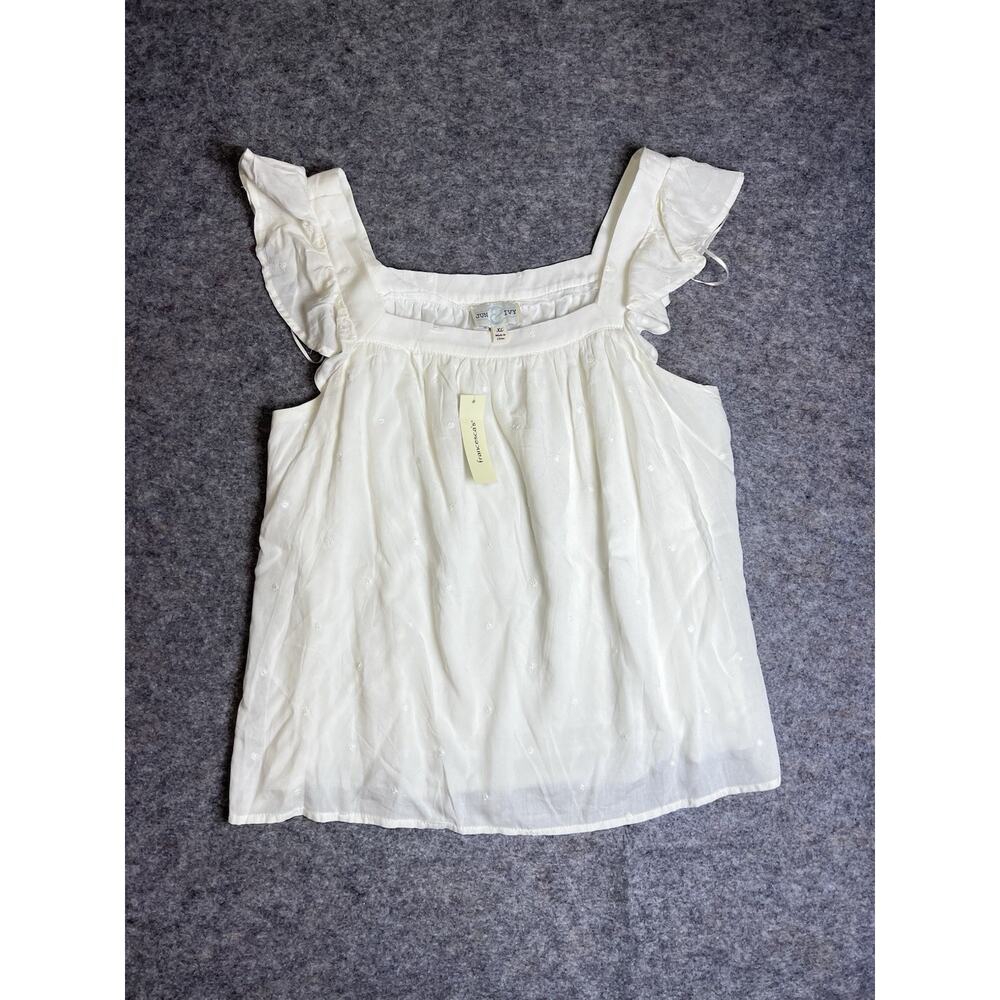 Jun & Ivy Francesca's Women's Sleeveless Tank Blouse White Size XL See Pictures